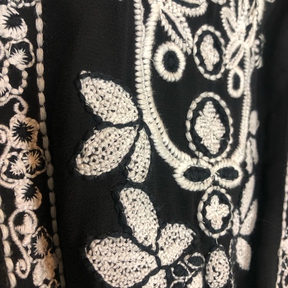 ZARA Embroidered Sheer Black Mini Dress Women’s Babydoll Style Size Medium - Picture 6 of 11